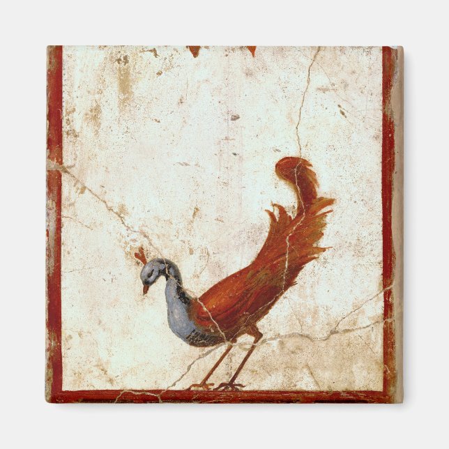 Peacock on Fresco Ancient Roman Antique Painting Magnet (Front)