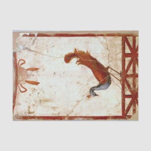 Peacock on Fresco Ancient Roman Antique Painting Tissue Paper