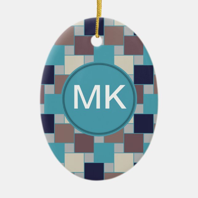 Peacock on the Beach Ceramic Ornament (Front)