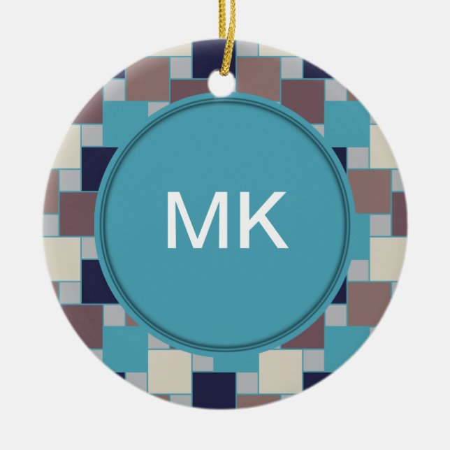 Peacock on the Beach Ceramic Tree Decoration (Front)