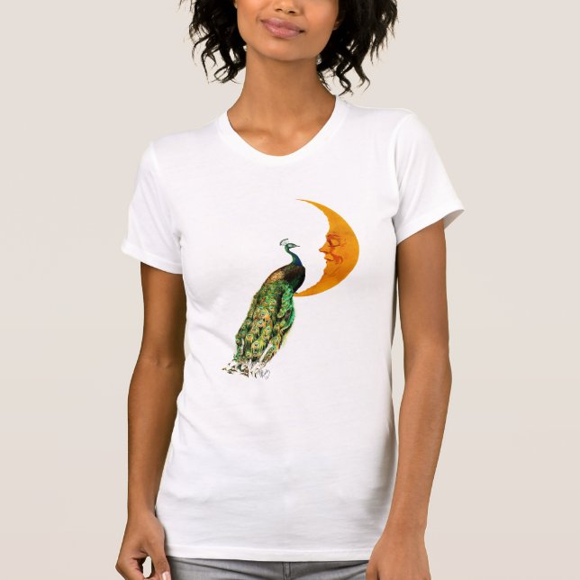 Peacock on the Moon T-Shirt (Front)