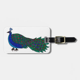 Peacock on Wristlet bag Luggage Tag