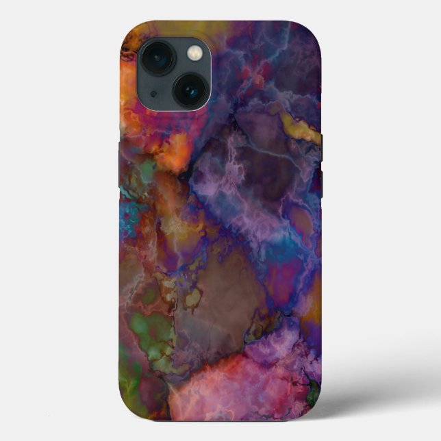 Peacock Ore Chalcopyrite Colourful Marble Pattern Case-Mate iPhone Case (Back)