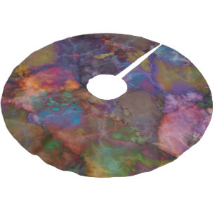 Peacock Ore Chalcopyrite Marble Brushed Polyester Tree Skirt
