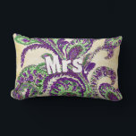 Peacock Paisley Purple and Green Choose Colours Lumbar Cushion<br><div class="desc">Purple and Green Vintage Peacock Paisley Wedding  Vintage Paisley Rustic Luxe Wedding Collection</div>