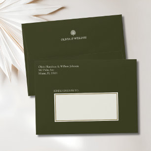 Peacock Palm Wedding Envelope