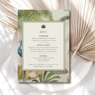 Peacock Palm Wedding Menu