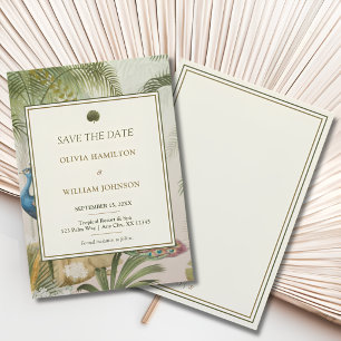 Peacock Palm Wedding Save the Date