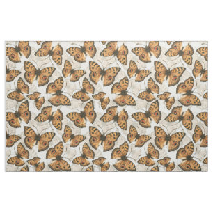 Peacock pansy butterfly pattern fabric