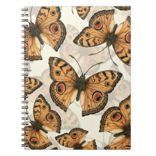 Peacock pansy butterfly pattern notebook