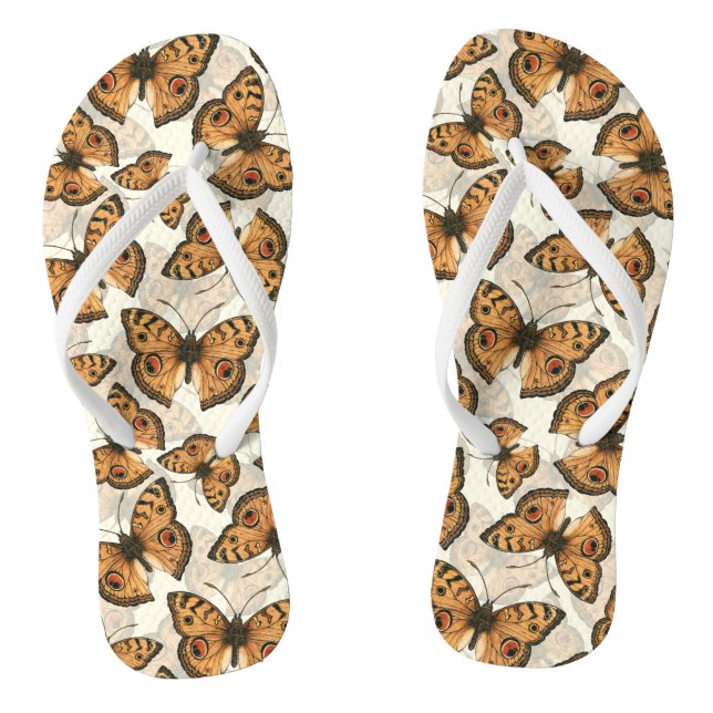 Peacock pansy butterfly pattern thongs (Footbed)