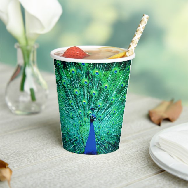 Peacock Paper Cups (Insitu)