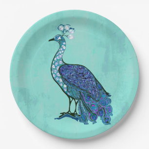 Peacock party    paper dinner napkins plate