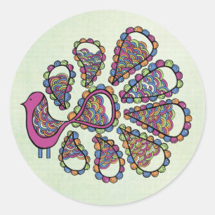 Peacock Party Pink DIY Cupcake Topper Label