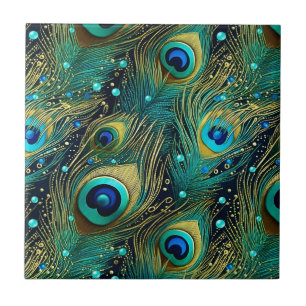 Peacock Passion Throw Pillow Ceramic Tile