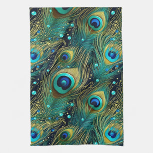 Peacock Passion Throw Pillow Tea Towel