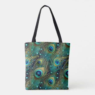 Peacock Passion Throw Pillow Tote Bag