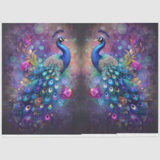 Peacock Pastel Mirror Image Tissue Paper