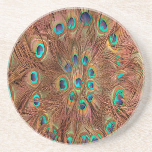 Peacock pattern Background Coaster