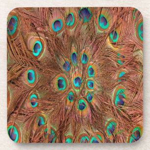 Peacock pattern Background Coaster