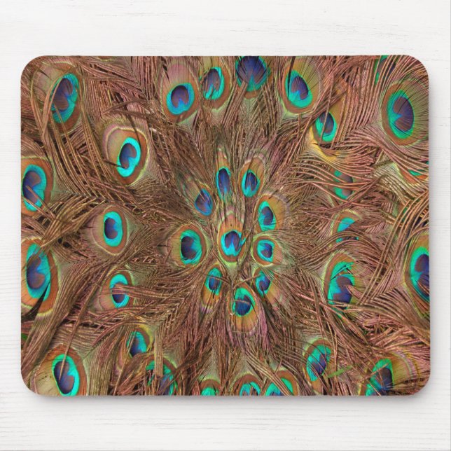 Peacock pattern Background Mouse Pad (Front)