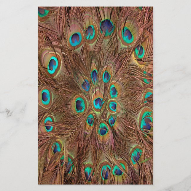 Peacock pattern Background Stationery (Front)