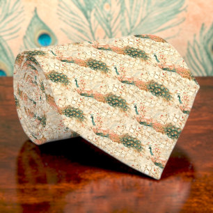 Peacock Pattern Custom Necktie