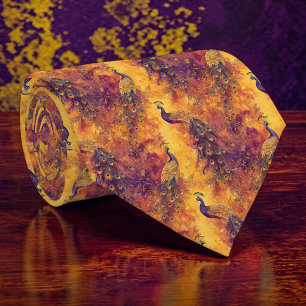 Peacock Pattern Custom Necktie