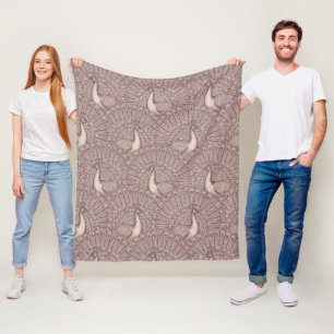 peacock pattern fleece blanket