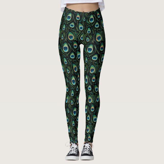 Peacock pattern leggings (Front)