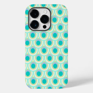 Peacock pattern mint aqua green Case-Mate iPhone 14 pro case
