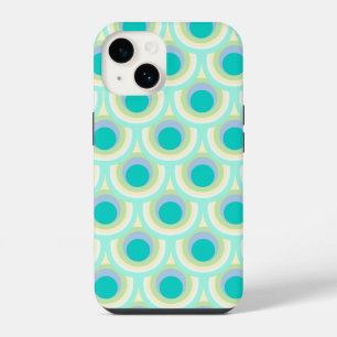 Peacock pattern mint aqua green iPhone 14 case