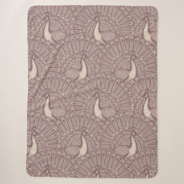 peacock pattern sherpa blanket (Front)