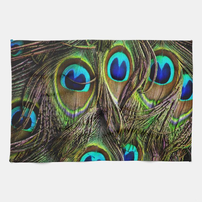 peacock pattern tea towel (Horizontal)