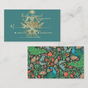 Peacock Pattern Teal Enclosure Card