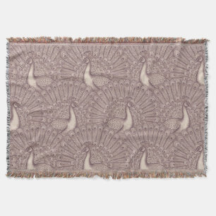 peacock pattern throw blanket