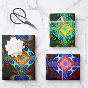 Peacock Pattern Wrapping Paper Sheet
