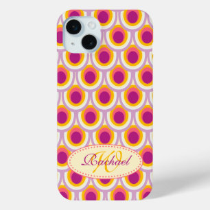Peacock pattern yellow pink name case