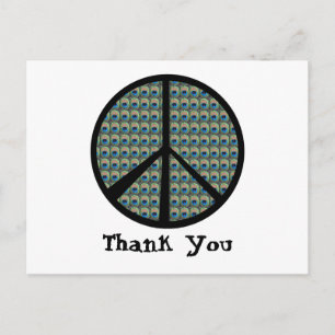 Peacock Peace Sign Postcard
