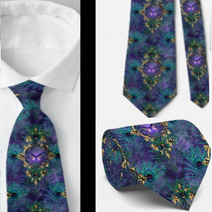 Peacock Peacock Butterflies Neck Tie Necktie