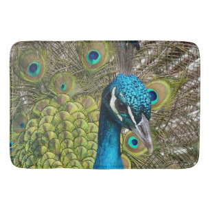 Peacock Peacocks Feathers bathmat bath mat