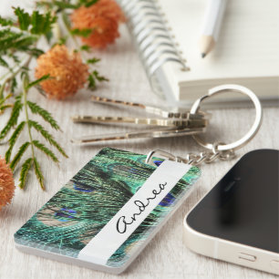 Peacock, Peafowl, Peacock Tail, Your Name Key Ring