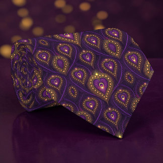Peacock Peahen Pattern Necktie Tie