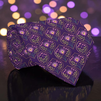 Peacock Peahen Pattern Necktie Tie
