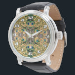 Peacock Peahen Peafowl Feathers Colorful Mirror Watch<br><div class="desc">Looking for a gift of Peacock Feathers? Peacock Peahen Peafowl Feathers Colorful Mirrored Image</div>