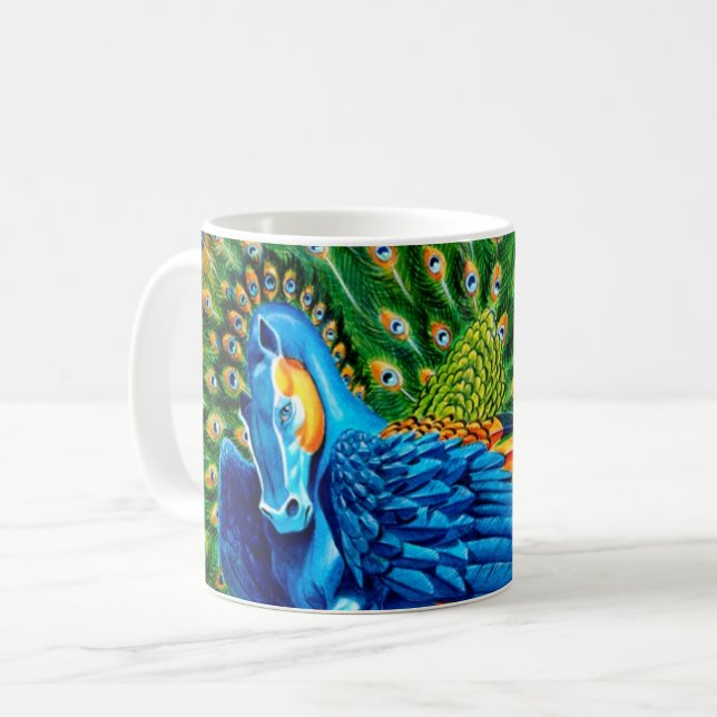 Peacock Pegasus Coffee Mug (Front Left)