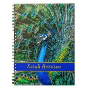 Peacock Photo Personalised Notebook