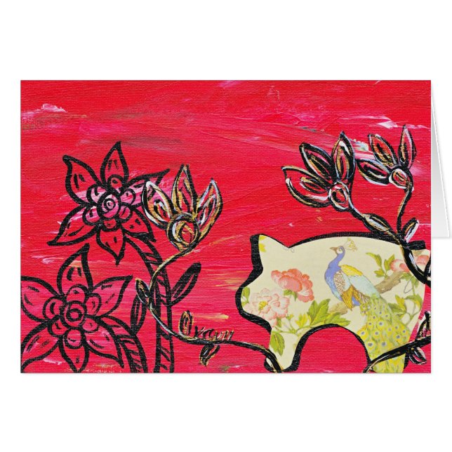 Peacock Pig Cards (Front Horizontal)