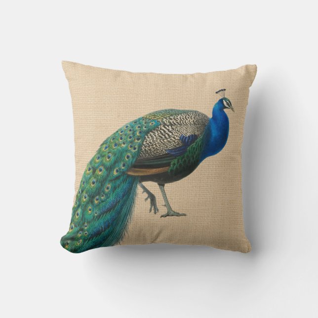 Peacock Pillow Colourful (Front)