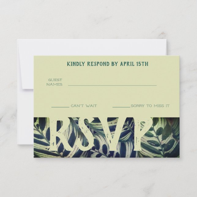 Peacock Plant Conservatory RSVP Cards (Front)